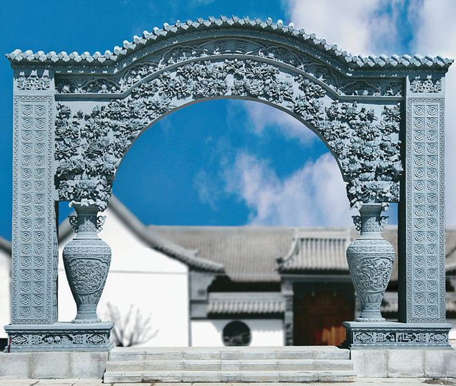 東莞古建山水雕刻金磚耐腐蝕牌坊_供應產品_蘇州古藝古建園林工程有限